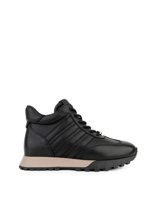 Linda Baumann Black Quilted High-Top Sneakers