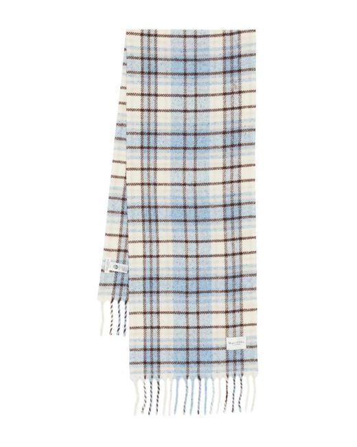 Marc O' Polo White Checked Fringed Scarf