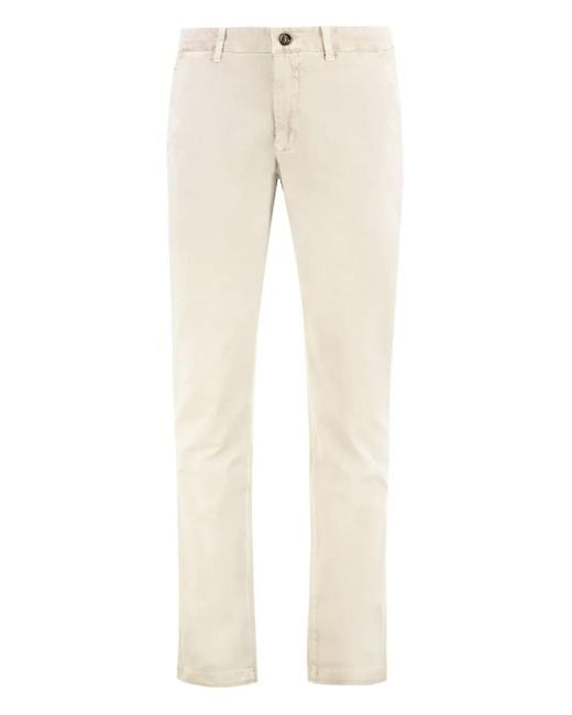 Moorer Natural Button-Fastening Trousers for men