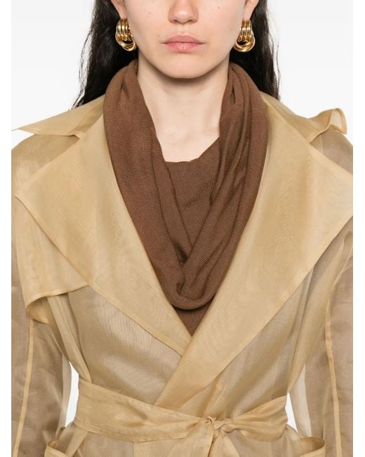 Antonelli Natural Belted Silk Trench Coat