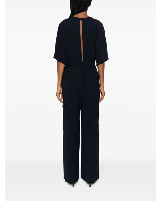 P.A.R.O.S.H. Black Poker Short-Sleeve Jumpsuit