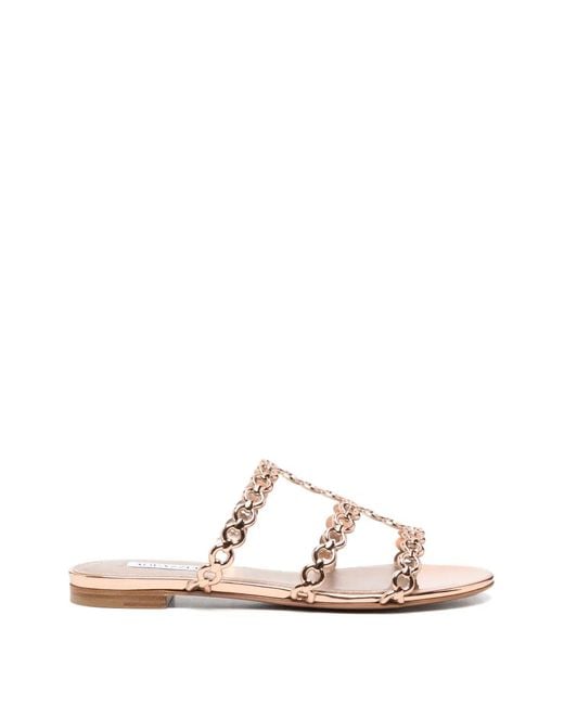 Aquazzura Pink Infinity Chain Sandals