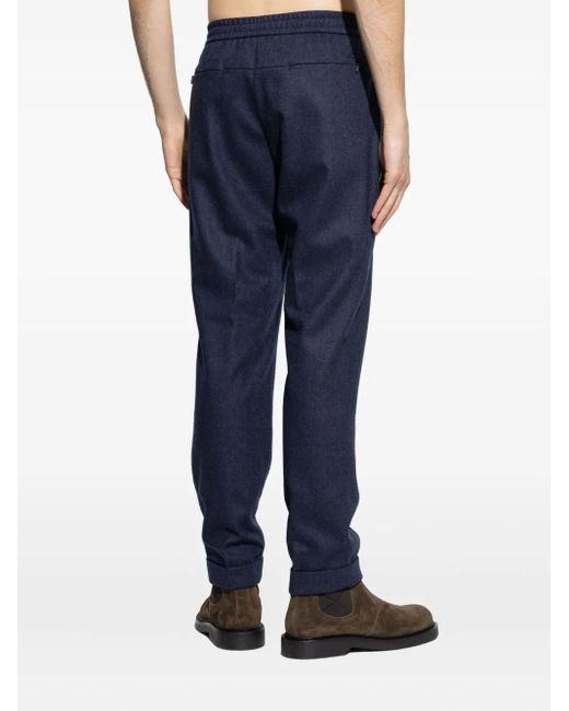 Paul & Shark Blue Wool Blend Straight-Leg Trousers for men
