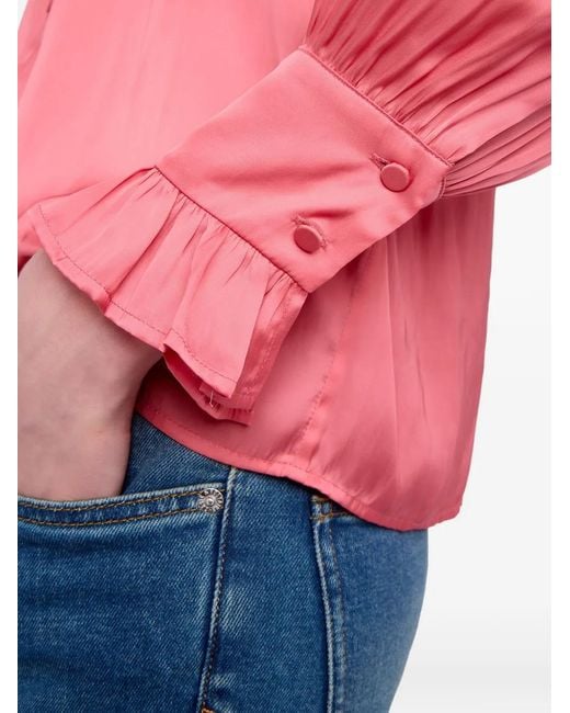 Zadig & Voltaire Pink Thely Satin-Finish Blouse