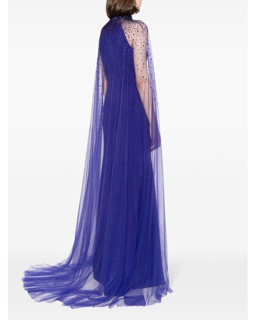 Jenny Packham Blue Limelight Crystal-embellished Gown
