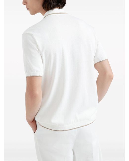 Brunello Cucinelli White Short Sleeves Shirt for men