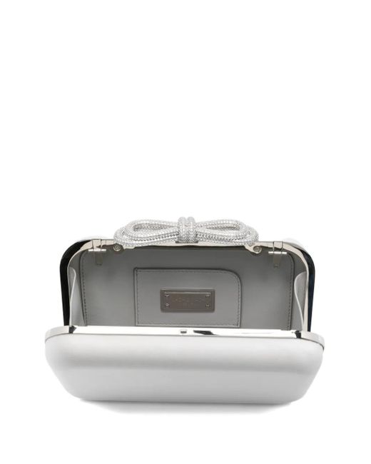 Mach & Mach White Clutch mit Kristallverzierung