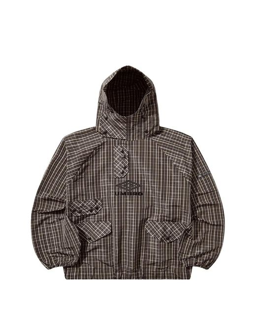 Umbro Brown Checked Hooded Jacket for men