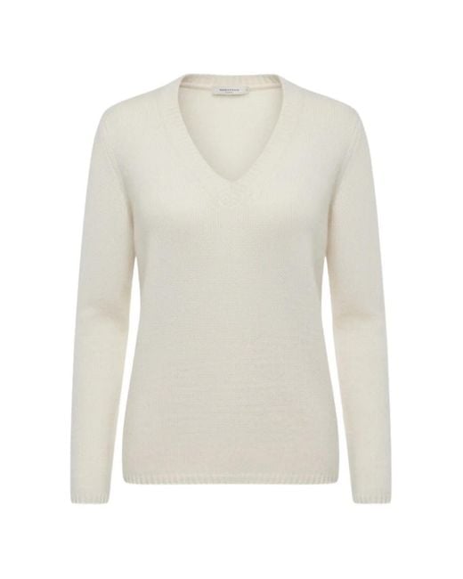 Gabriela Hearst White V-Neck Sweater
