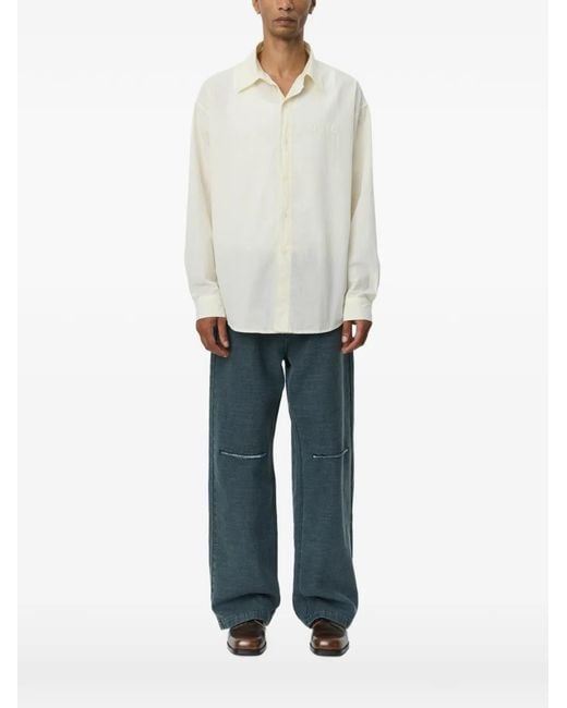 mfpen White Essay Pocket Shirt for men