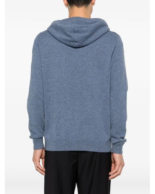 Bompard Blue Long-Sleeve Drawstring Hoodie for men