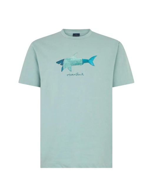 Paul & Shark Blue Graphic-Print T-Shirt for men