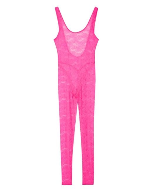 Maison Close Pink Flashback Néon Open-Back Catsuit