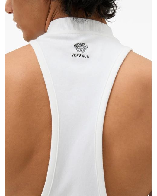 Versace White Stretch Cotton-Jersey Tank Top for men