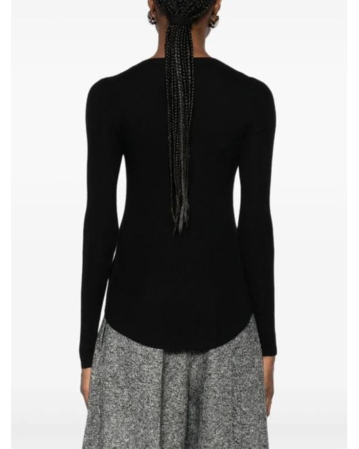 Isabel Marant Black Button-Fastening Knitted Top