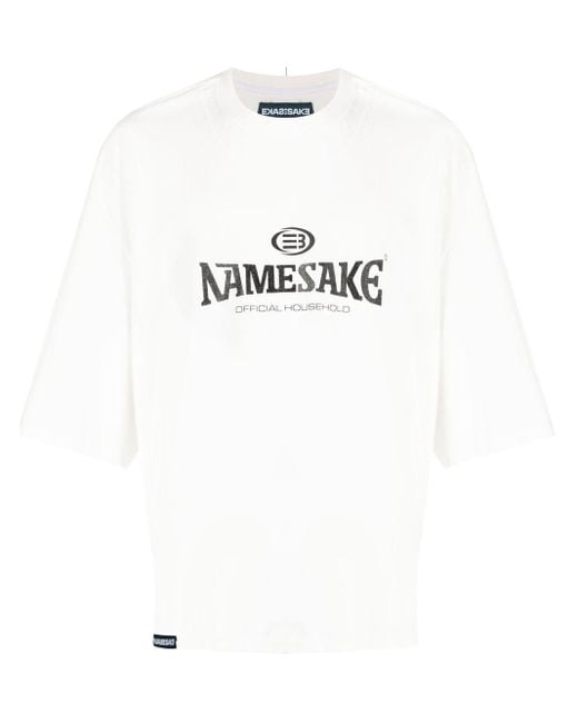 NAMESAKE White Mayo Oversized T-shirt for men