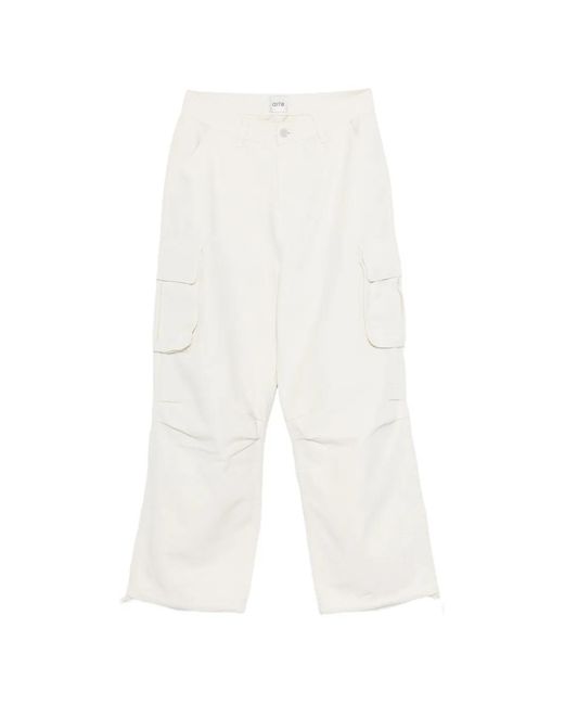 Arte' White Straight Trousers for men