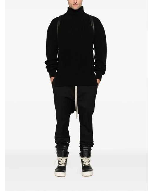Rick Owens Black Drawstring Trousers for men