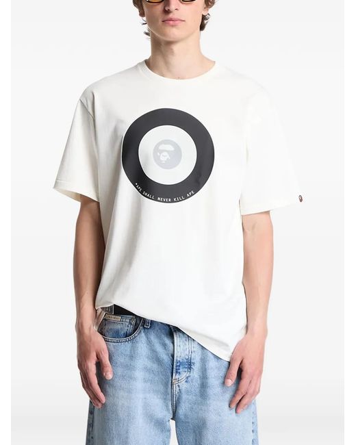 A Bathing Ape White Ape Target T-Shirt