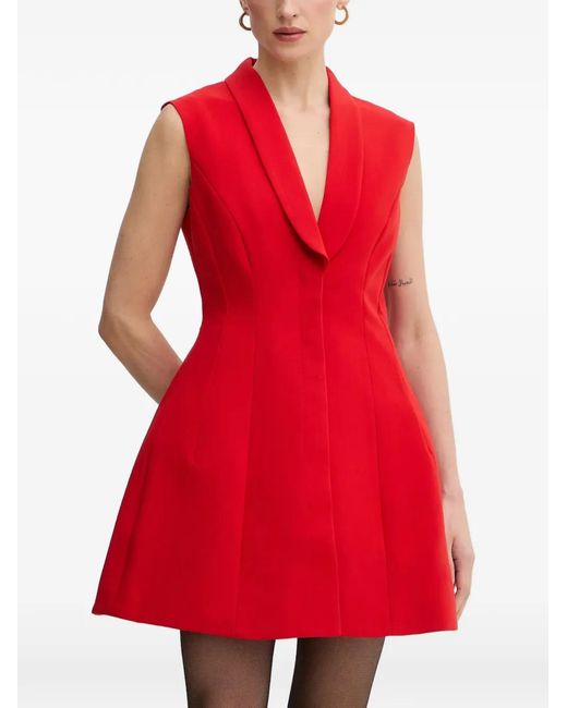 Bardot Red V-Neck Sleeveless Mini Dress