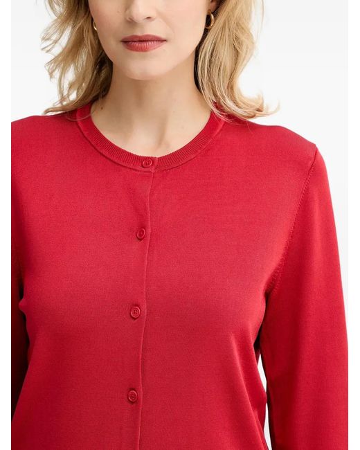 Filippa K Red Round-Neck Cardigan
