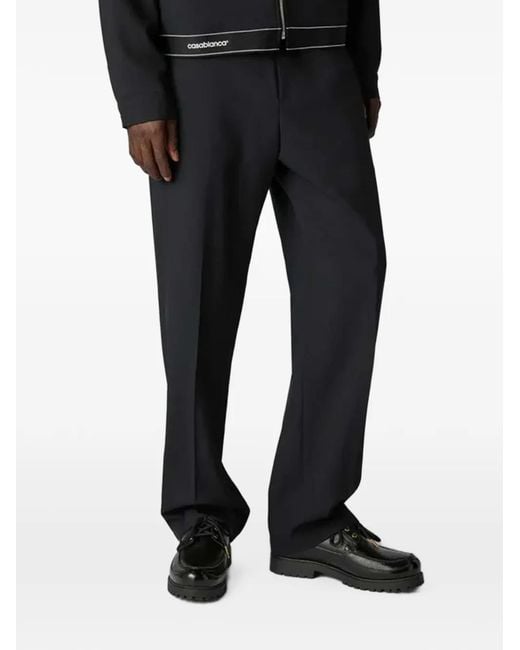 Casablanca Black Wool Sports Trousers for men