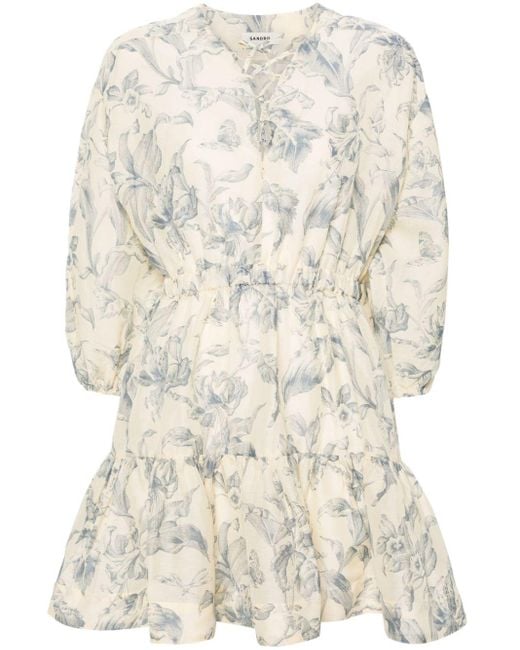 Sandro Natural Josella Floral-Print Minidress