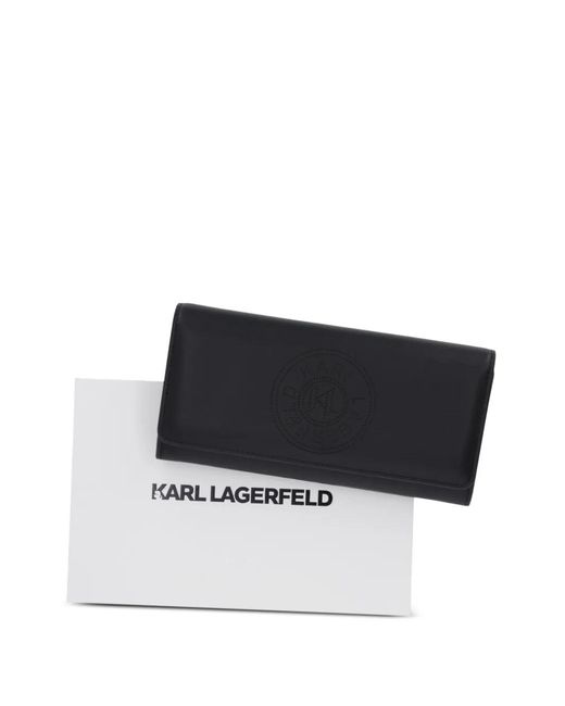Karl Lagerfeld Gray Embossed-Logo Wallet