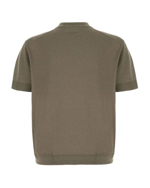 Moncler Green Short-Sleeve Ribbed Sweater for men