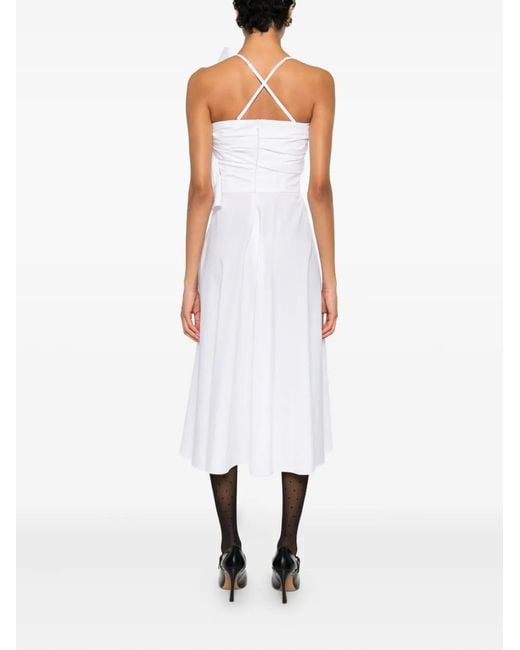 Viktor & Rolf White Bow Drape Midi Dress