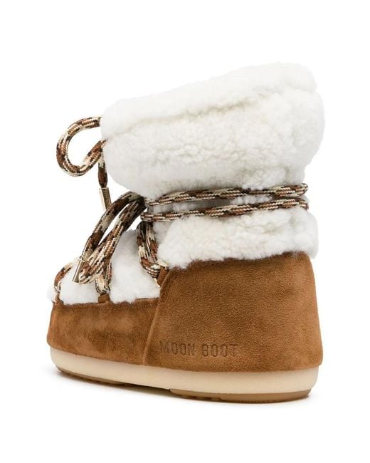 Moon Boot Brown Icon Low Shearling Boots