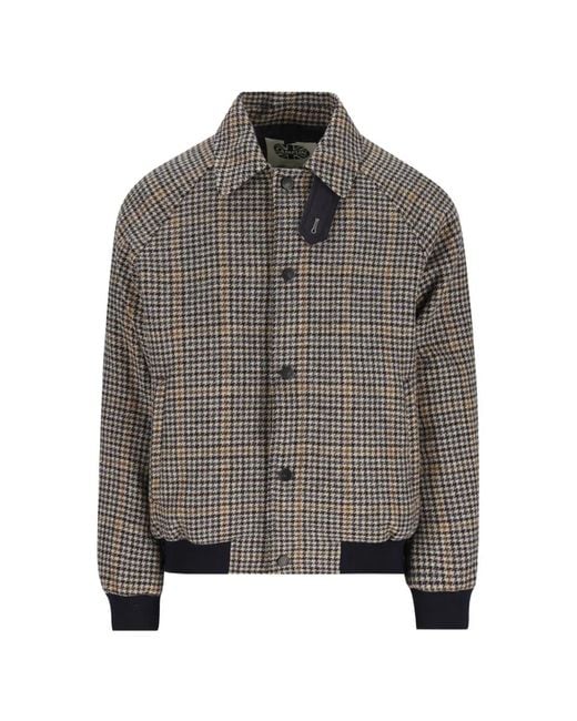 Camplin Gray Check-Print Single-Breasted Coat for men