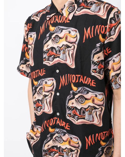 Endless Joy Black "Minotaure" Short-Sleeve Shirt for men