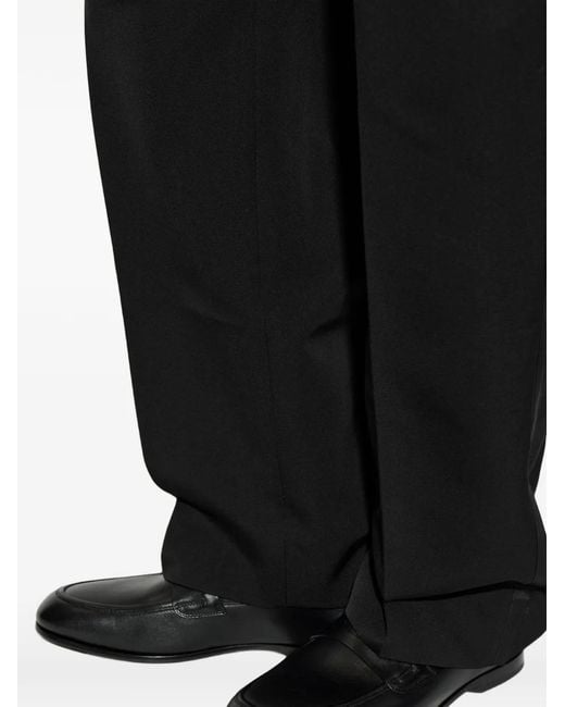 Fabi Black Almond-Toe Leather Loafers for men