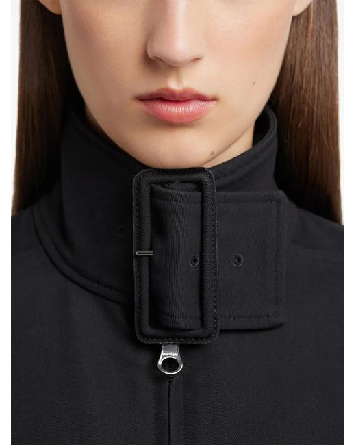 Courreges Black Buckle-Neck Zipped Bomber Jacket