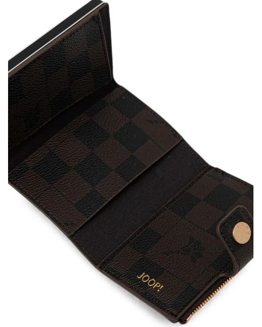 Joop! Black Cortina Piazza Check-Pattern Zip-Around Wallet