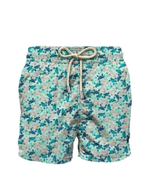 Mc2 Saint Barth Blue Lighting Micro Fantasy Crab-Print Swim Shorts for men