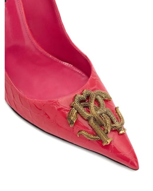 Roberto Cavalli クロコエンボス パンプス Pink