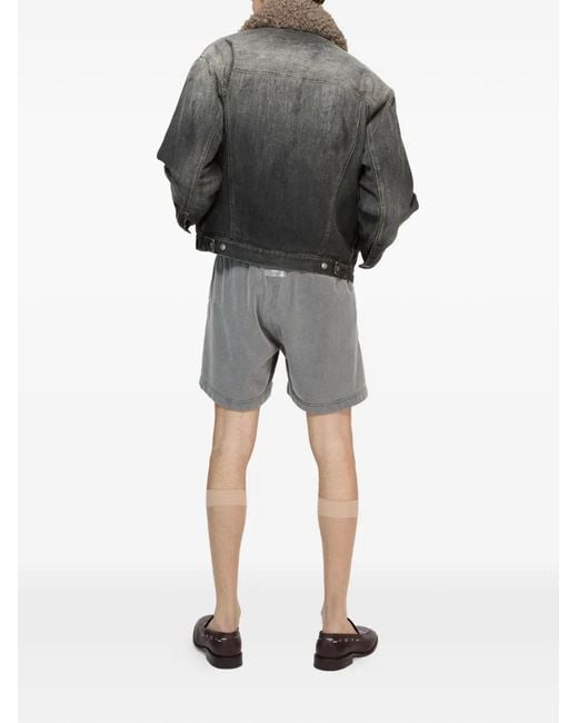 Acne Gray Fur-Trim Cotton Jacket