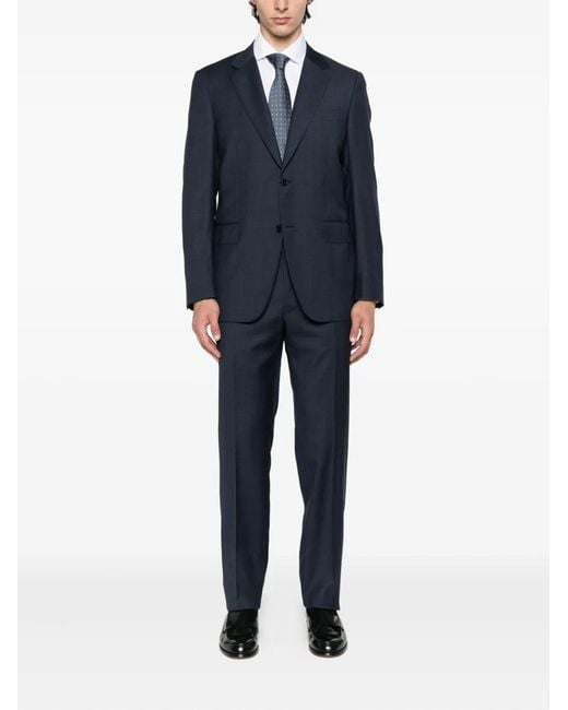 Canali Blue Checked Suit for men