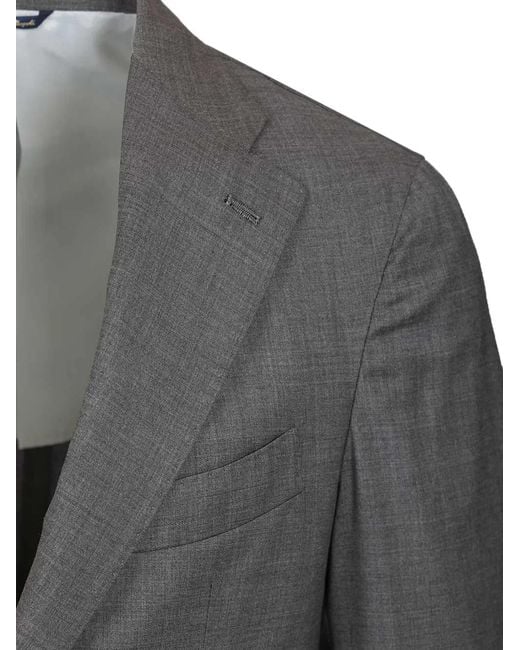 Al Duca D'aosta Gray Single-Breasted Suit for men