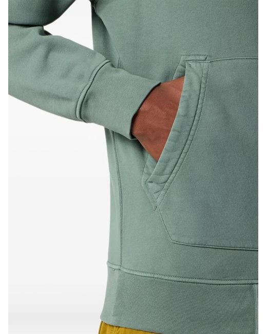 Stone Island Green 6100061 Organic Cotton Fleece Hooded Sweatshirt for men