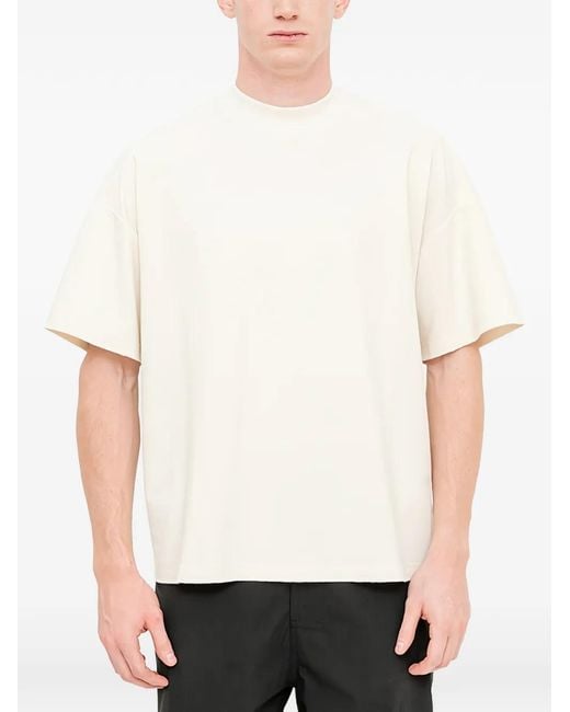 JOE CHIA White Raw-Cut-Hem T-Shirt for men