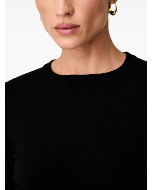 Trussardi Black Fine-Knit Round-Neck Sweater