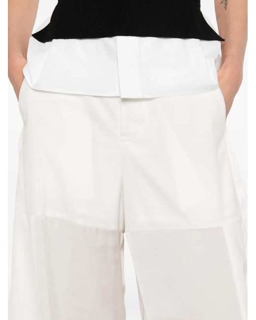 Sacai White Belted Trousers