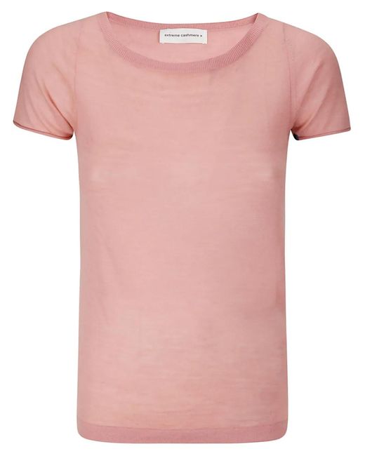Extreme Cashmere Pink Boat Neck T-Shirt