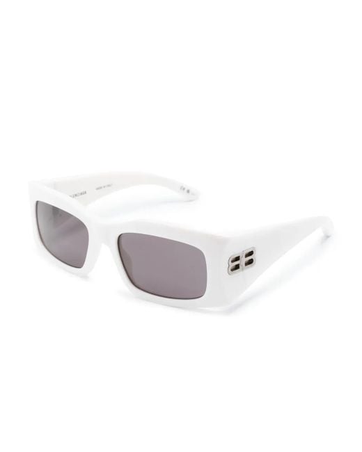 Balenciaga White Bb0291S Rectangular-Frame Sunglasses