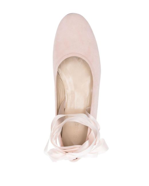 Bode Pink Musette Suede Ballerina Shoes