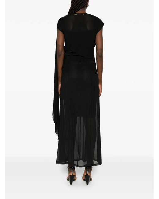 Gestuz Black Draped Maxi Dress