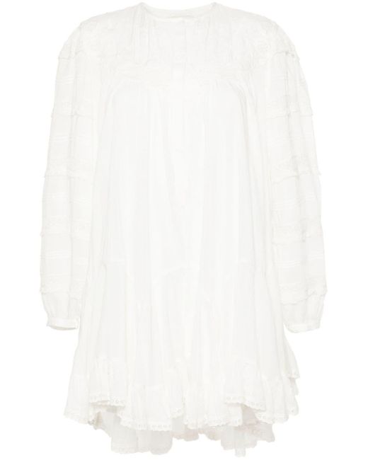 Isabel Marant White Gyliane Floral-lace Minidress